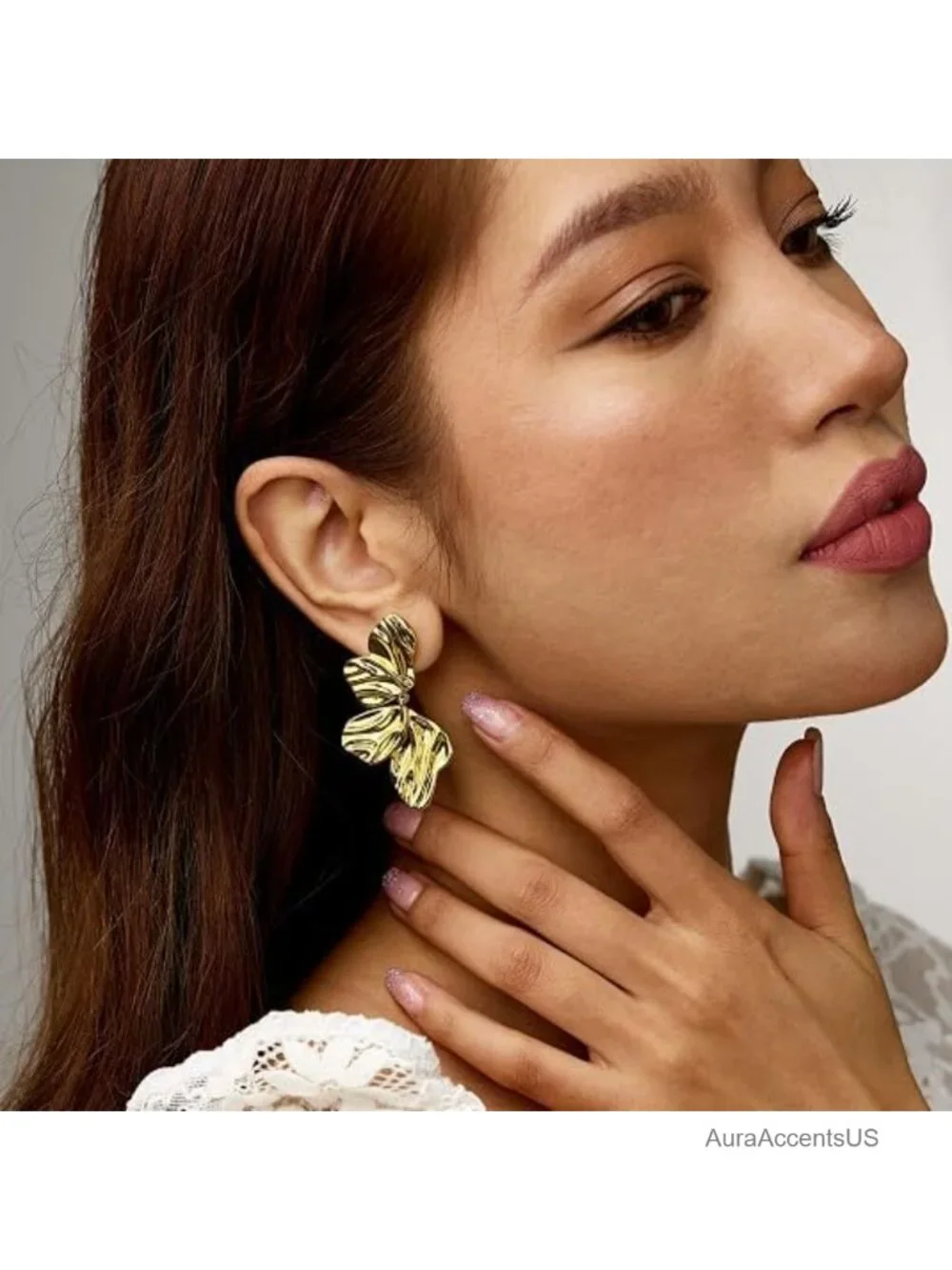 18K Gold Plated Statement Earrings for Women Hypoallergenic Stud Earrings